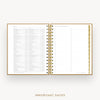 Day Designer 2026 mini daily planner: caramel latte pebble texture cover with holidays page