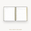 Day Designer 2026 weekly planner: classic black pebble texture cover with ideal week worksheet