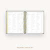 Day Designer 2026 weekly planner: classic black pebble texture cover with packing checklist