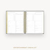 Day Designer 2026 weekly planner: classic black pebble texture cover with entertainment party planner