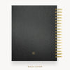 Day Designer 2026 weekly planner: classic black pebble texture cover with back cover with gold detail