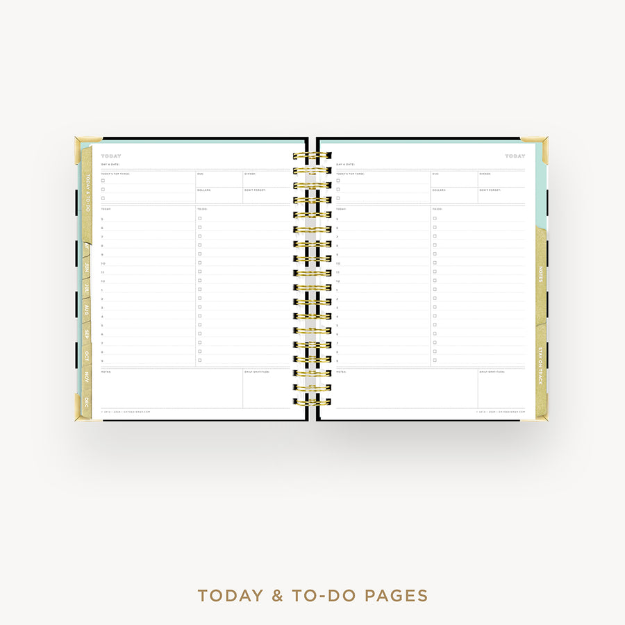 Day Designer 2026 weekly planner: black stripe cover with undated daily planning pages