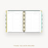 Day Designer 2026 weekly planner: black stripe cover with thank you notes pages