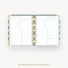 Day Designer 2026 weekly planner: black stripe cover with entertainment party planner