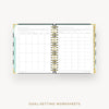 Day Designer 2026 weekly planner: black stripe cover with goals worksheet