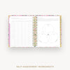 Day Designer 2026 weekly planner: ula bloom cover with self assessment worksheet