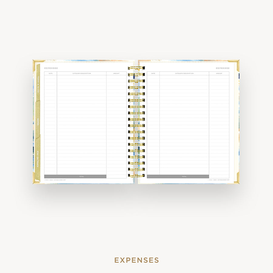 Day Designer 2026 weekly planner: sea and sky cover with expense tracking pages