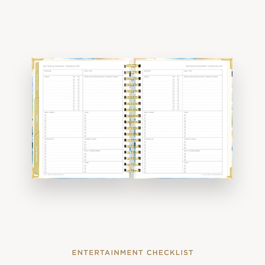 Day Designer 2026 weekly planner: sea and sky cover with entertainment party planner