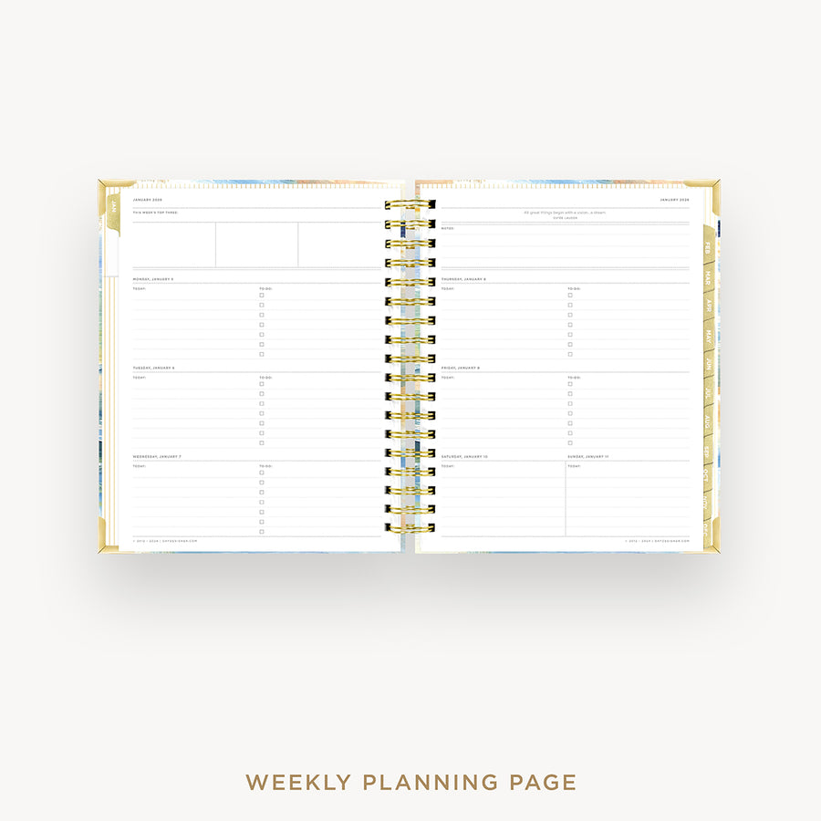 Day Designer 2026 weekly planner: sea and sky cover with weekly planning pages