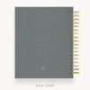 Day Designer 2026 weekly planner: charcoal bookcloth cover with back cover with gold detail