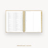 Day Designer 2026 weekly planner: caramel latte pebble texture cover with holidays page
