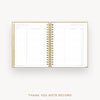 Day Designer 2026 weekly planner: caramel latte pebble texture cover with thank you notes pages
