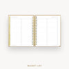 Day Designer 2026 weekly planner: caramel latte pebble texture cover with bucket list
