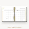 Day Designer 2026 mini weekly planner: classic black pebble texture cover with monthly calendar