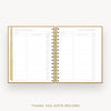 Day Designer 2026 weekly planner: caramel latte pebble texture cover with thank you notes pages