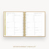 Day Designer 2026 weekly planner: caramel latte pebble texture cover with entertainment party planner