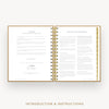 Day Designer 2026 weekly planner: caramel latte pebble texture cover with introduction