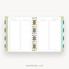 Day Designer 2026 weekly planner: black stripe cover with favorite books and movies pages
