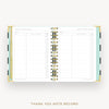 Day Designer 2026 weekly planner: black stripe cover with thank you notes pages