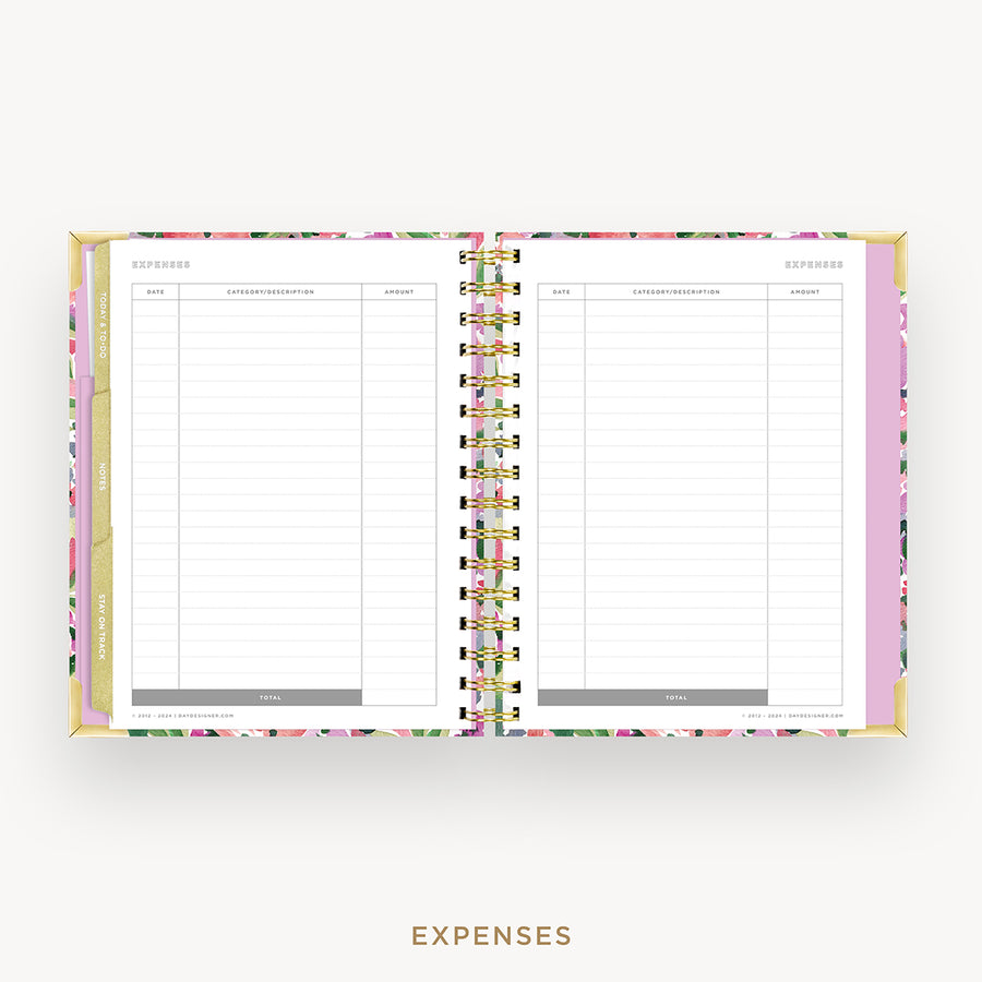 Day Designer 2026 mini weekly planner: ula bloom cover with expense tracking pages