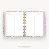 Day Designer 2026 mini weekly planner: ula bloom cover with favorite books and movies pages