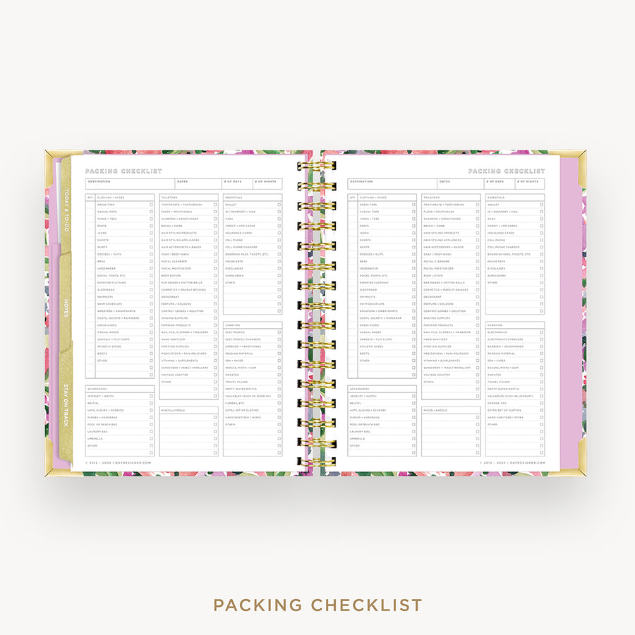 Day Designer 2026 mini weekly planner: ula bloom cover with packing checklist