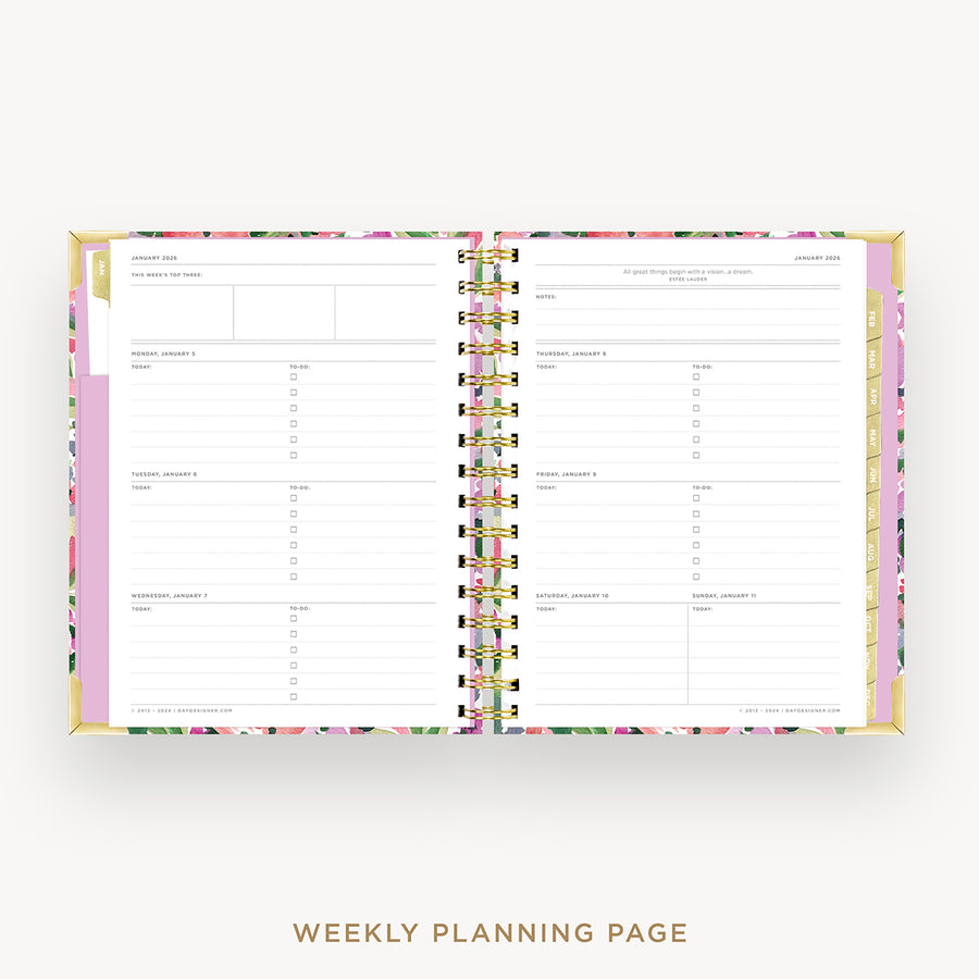 Day Designer 2026 mini weekly planner: ula bloom cover  with weekly planning pages