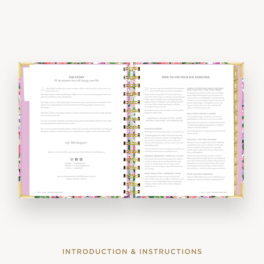 Day Designer 2026 mini weekly planner: ula bloom cover with introduction