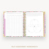 Day Designer 2026 mini weekly planner: ula bloom cover with self assessment worksheet