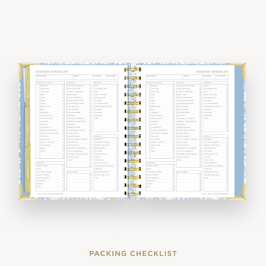 Day Designer 2026 mini weekly planner: alicia cover with packing checklist