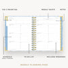 Day Designer 2026 mini weekly planner: alicia opened with captions of contents