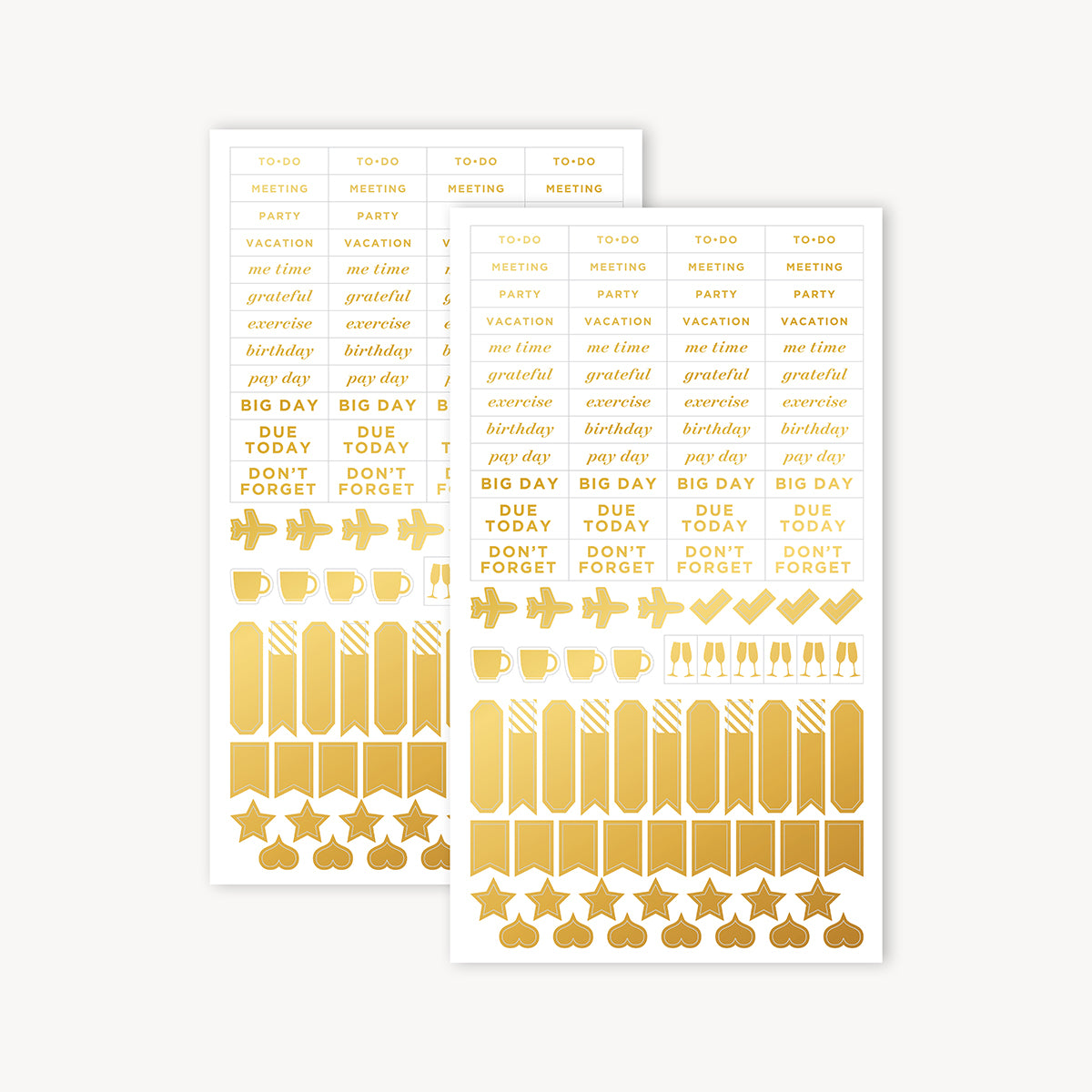 Flagship Mini Gold Stickers: 2-Pack Set