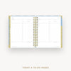 An open spiral-bound planner showing today and to-do pages, photographed on a light gray background with the text 'TODAY & TO-DO PAGES' below.