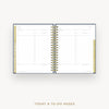 An open spiral-bound planner showing today and to-do pages, photographed on a light gray background with the text 'TODAY & TO-DO PAGES' below.