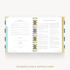 An open spiral-bound booklet with two printed instruction pages, shown on a light gray background with the text 'INTRODUCTION & INSTRUCTIONS' below.
