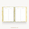 An open spiral-bound planner or notepad with two inner pages titled 'FAVORITES LIST,' shown on a light gray background with the same title printed below.