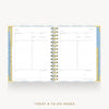 An open spiral-bound planner or agenda showing today's and to-do pages, photographed on a light gray background with the text 'TODAY & TO-DO PAGES' below.