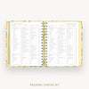 Day Designer 2026-27 mini weekly planner: Lemon Floral Sage cover with packing checklist