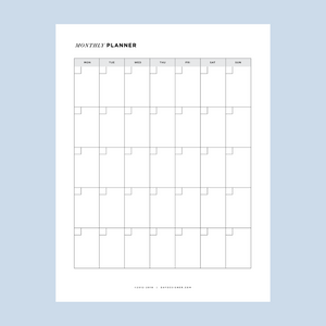 Free Monthly Calendar View Printable