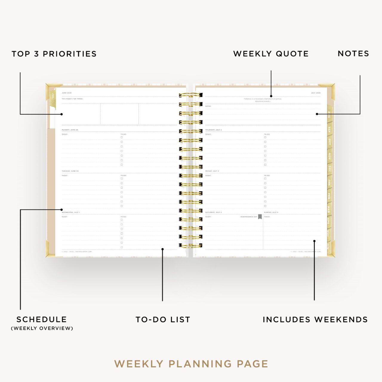 2026-27 Weekly Planner: Ticking Stripe