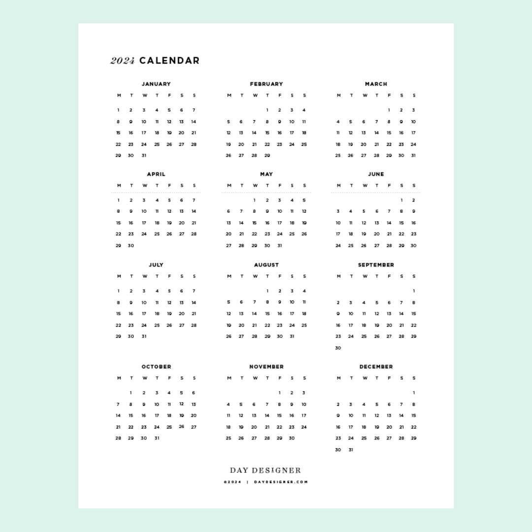 2024 Free Calendar Printable