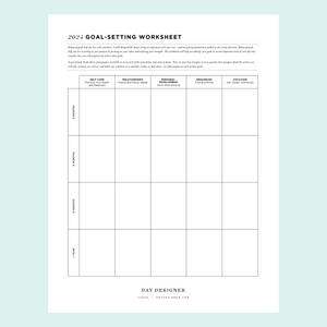 Free Goal Setting Worksheet Printable