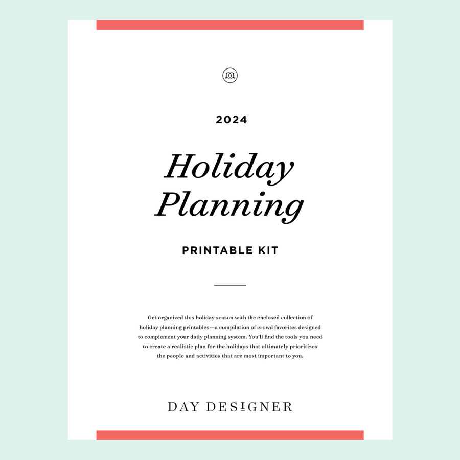 2024 holiday planning printable kit, day designer