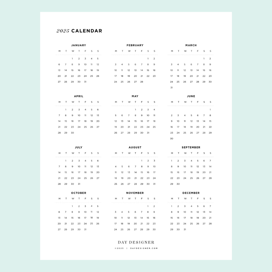 Free 2025 Calendar Printable