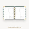 Day Designer 2026-27 weekly planner: Black Stripe cover with entertainment party planner
