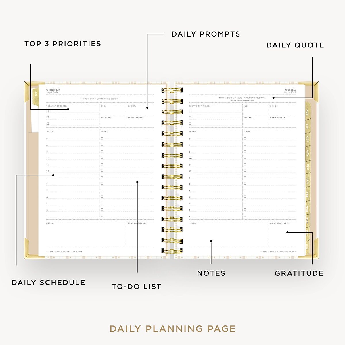 2026-27 Mini Daily Planner: Ticking Stripe