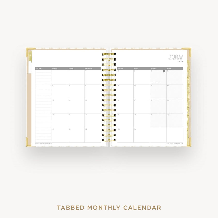 Day Designer 2026-27 weekly planner: Ticking Stripe cover with monthly calendar