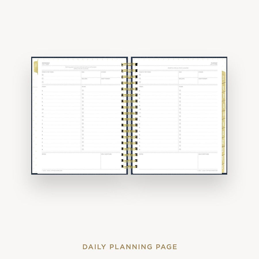 Day Designer 2026-27 daily planner: Navy Bookcloth cover with daily planning page