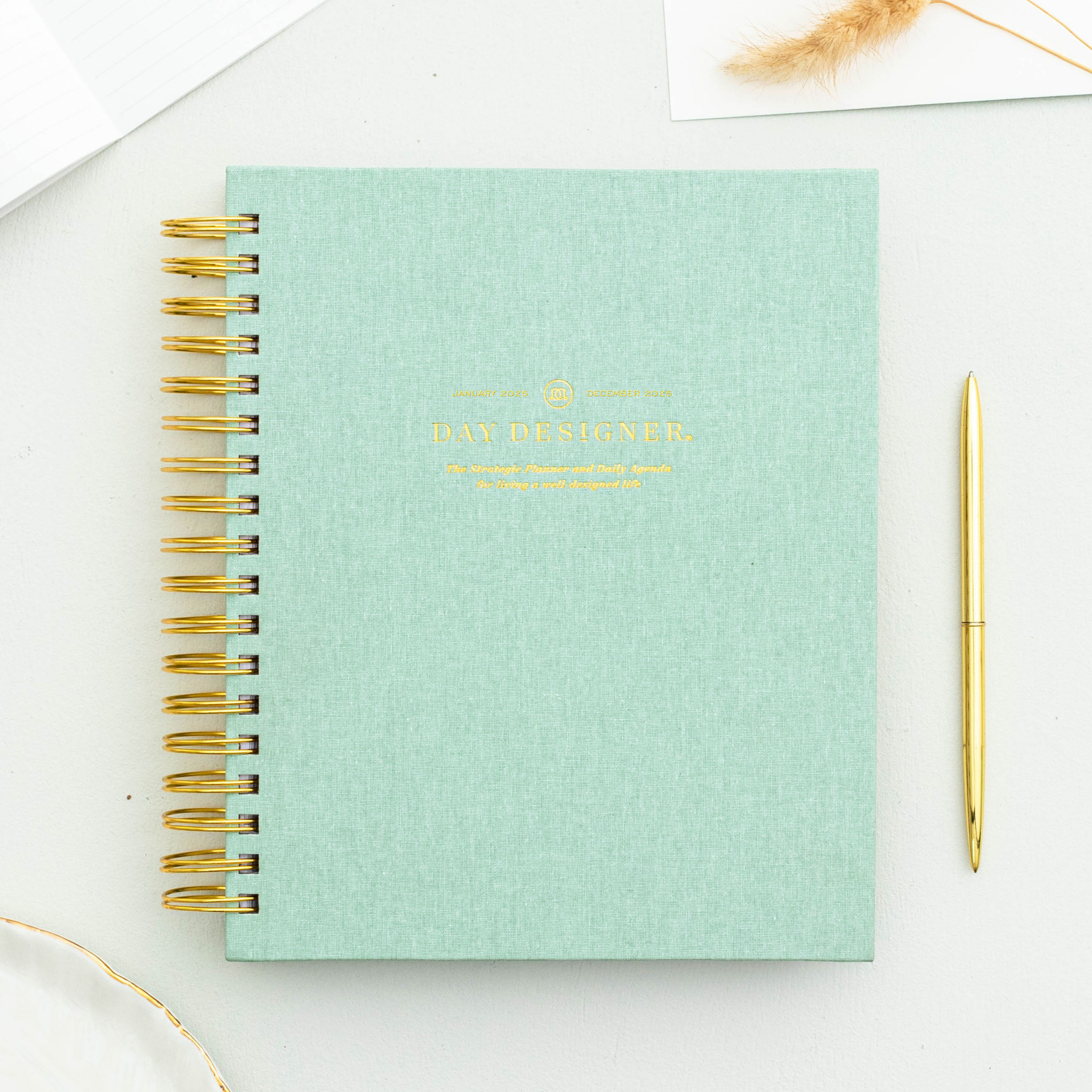 2025 Daily Planner: Sage Bookcloth