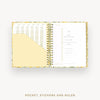 Day Designer 2026-27 weekly planner: Lemon Floral Sage cover with pocket and gold stickers